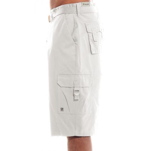 Stacy Adams Solid White Classic Fit Egyptian Cotton Cargo Shorts SA-302